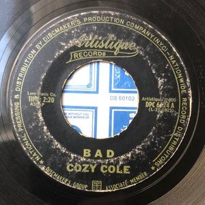 Cozy Cole Bad/(Wow Let's Rock That) Charleston Vinyl 45 Record '61